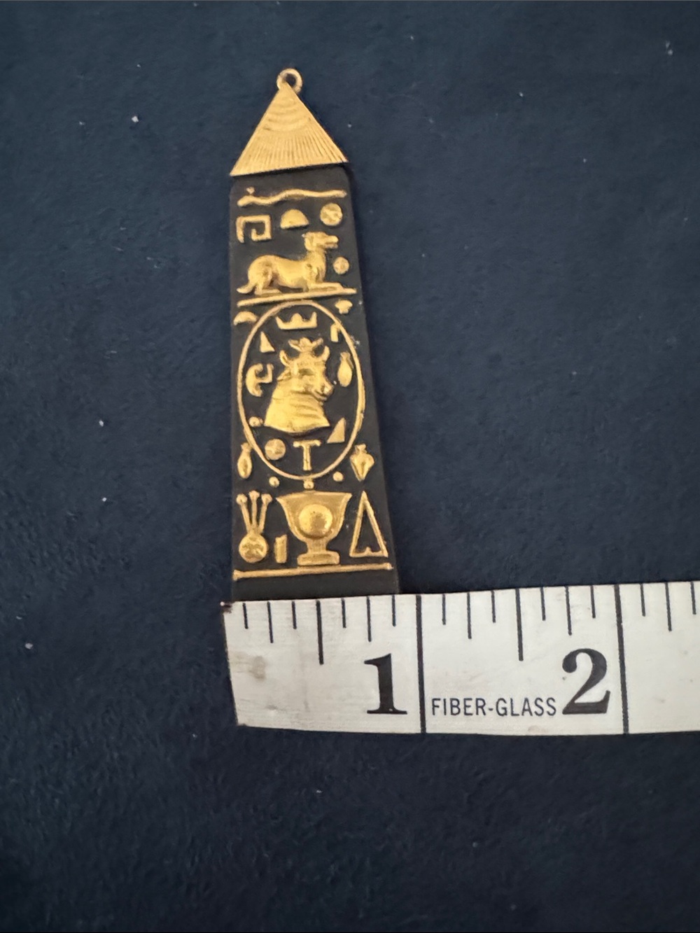 Wedgwood Gold and Black Egyptian Obelisk Pendant - Picture 8 of 8